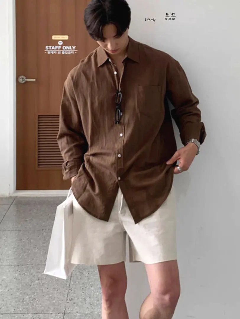 American Retro Brown Men's Shirt Trendy Breathable Linen Long Sleeve Sun Protection Open Cardigan Casual Versatile Cotton Lin...
American Retro Brown Men's Shirt Trendy Breathable Linen Long Sleeve Sun Protection Open Cardigan Casual Versatile Cotton Lin...