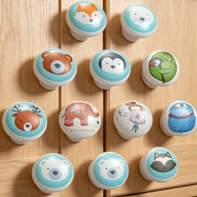 2pcs Cartoon Print Ceramic Door Knobs, Single Hole Furniture Drawer Cabinet Cupboard Handles with Mounting Screws
2pcs Cartoon Print Ceramic Door Knobs, Single Hole Furniture Drawer Cabinet Cupboard Handles with Mounting Screws