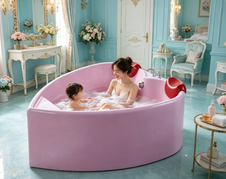 Color Pink Acrylic Heart Shaped Whirlpool Massage Bathtub 2 Person Large Spa Pool With Constant Temperature Heating System
Color Pink Acrylic Heart Shaped Whirlpool Massage Bathtub 2 Person Large Spa Pool With Constant Temperature Heating System