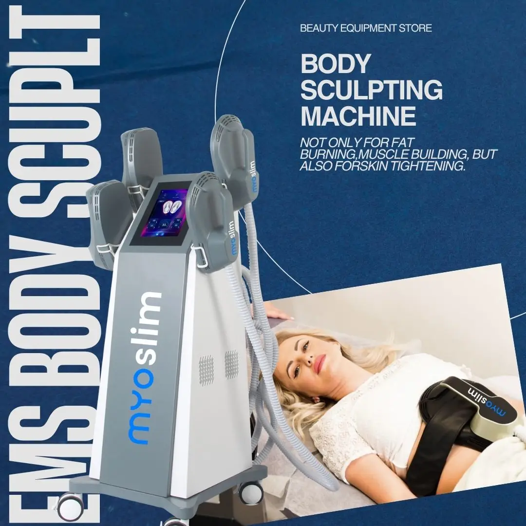 Новейшая машина для моделирования тела MYOSLIM для сжигания жира, наращивания мышц, подтяжки кожи, косметическое оборудование для похудения
Новейшая машина для моделирования тела MYOSLIM для сжигания жира, наращивания мышц, подтяжки кожи, косметическое оборудование для похудения