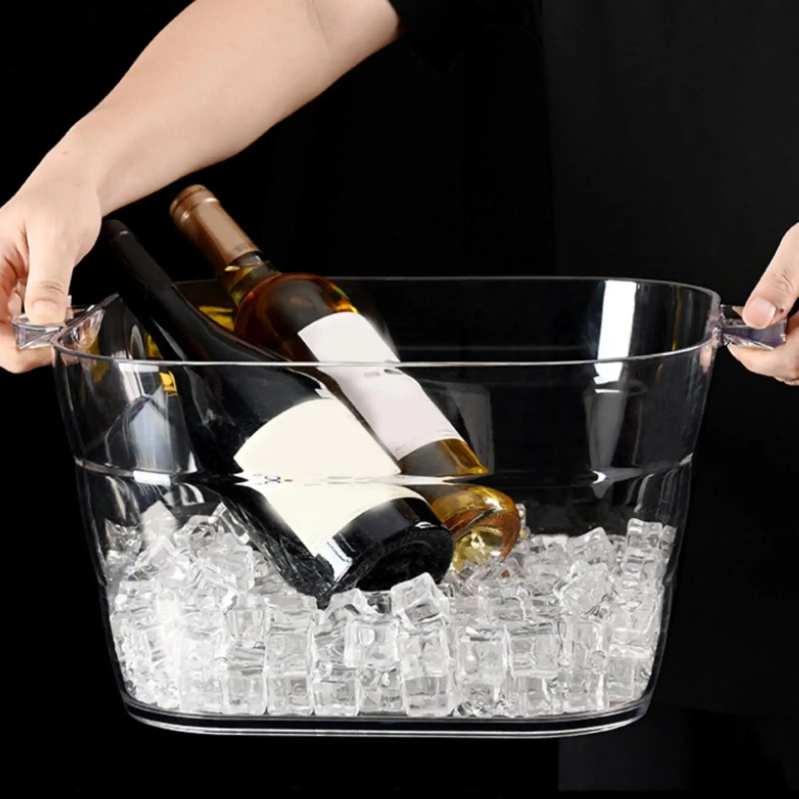 Ice Bucket Champagne Bucket Sturdy Cooling Chiller Container with Handles Clear Beverage Tub Container for Summer
Ice Bucket Champagne Bucket Sturdy Cooling Chiller Container with Handles Clear Beverage Tub Container for Summer