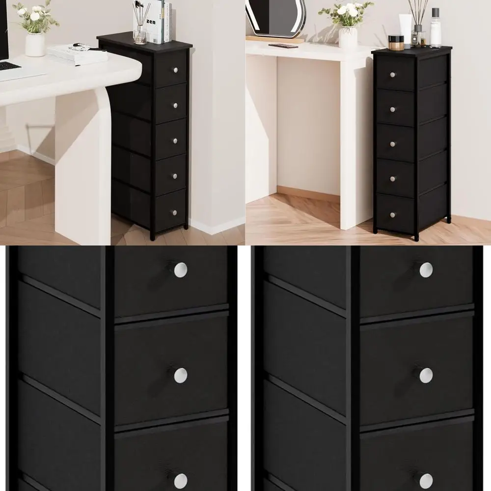 Тонкий высокий тонкий шкаф для хранения вещей с 5 ящиками для небольших помещений — идеально подходит для ванной и спальни (черный)
Тонкий высокий тонкий шкаф для хранения вещей с 5 ящиками для небольших помещений — идеально подходит для ванной и спальни (черный)