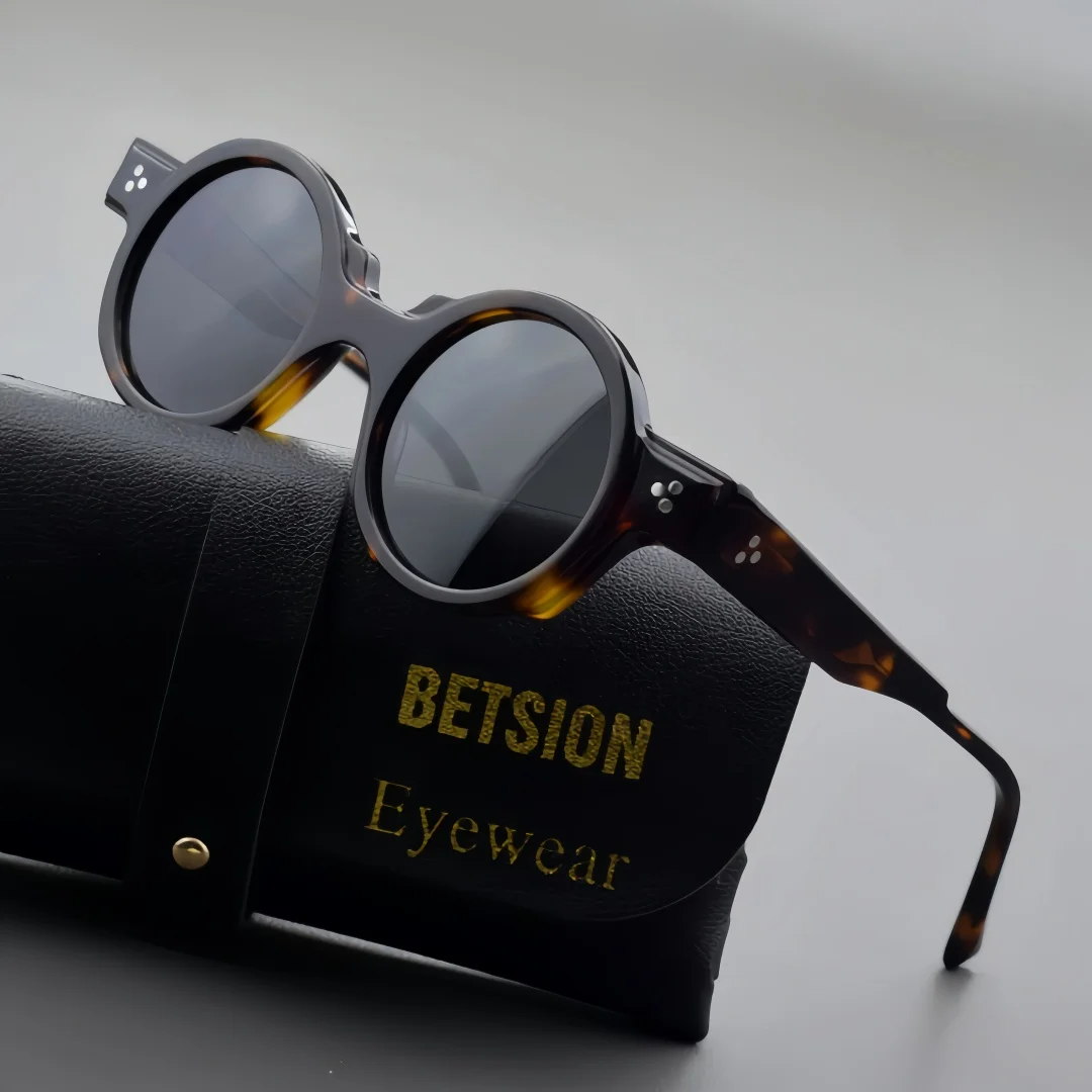 BETSION Vintage Round Acetate Sunglasses Frame Tortoiseshell Black Thick Eyewear Spectacles Men Fashion Eyewear
BETSION Vintage Round Acetate Sunglasses Frame Tortoiseshell Black Thick Eyewear Spectacles Men Fashion Eyewear