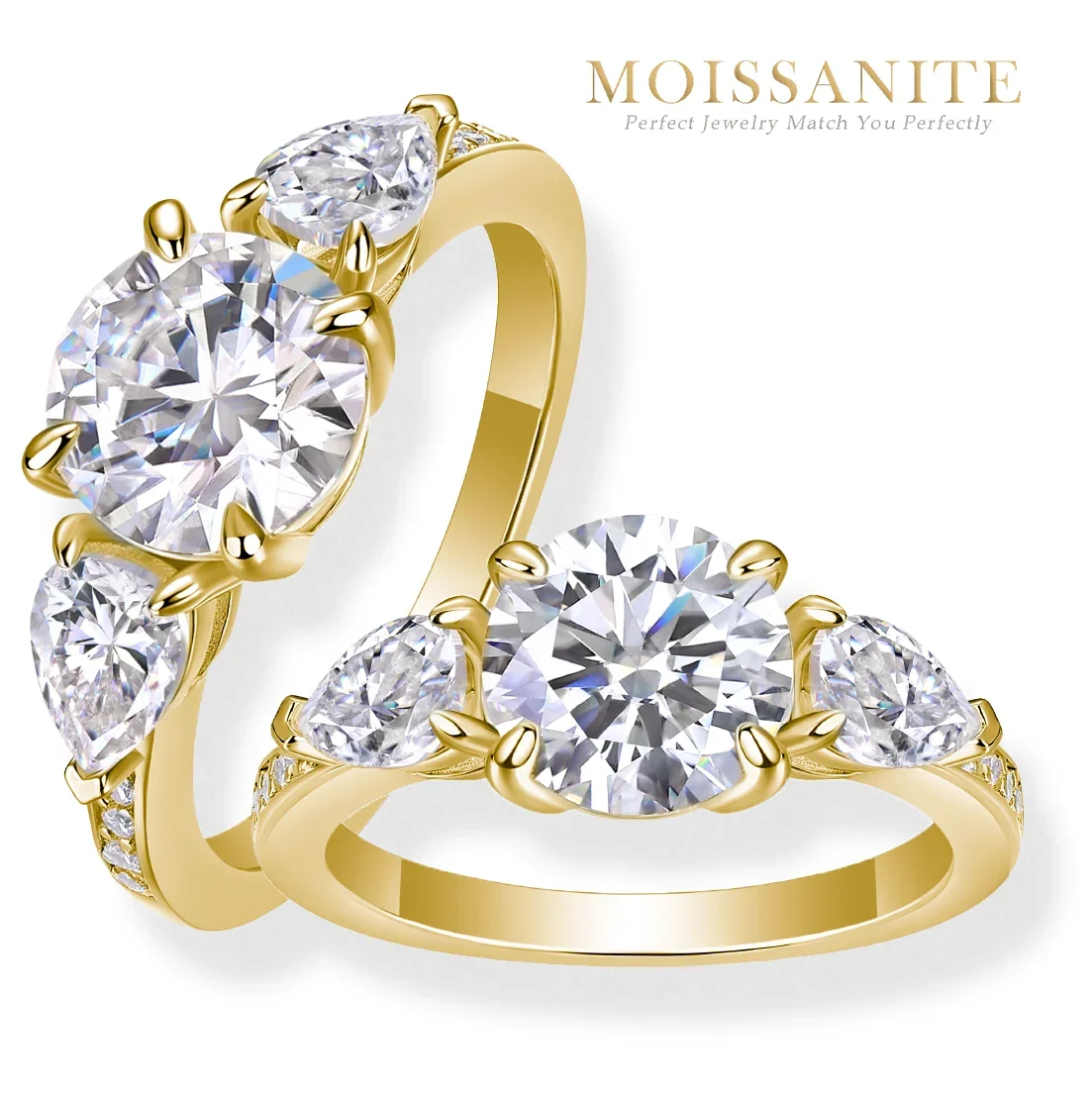 3cttw Three-Stone Moissanite Ring for Women, S925 Sterling Silver, Gold-Plated, Hypoallergenic Design - Elegant and Timeless
3cttw Three-Stone Moissanite Ring for Women, S925 Sterling Silver, Gold-Plated, Hypoallergenic Design - Elegant and Timeless