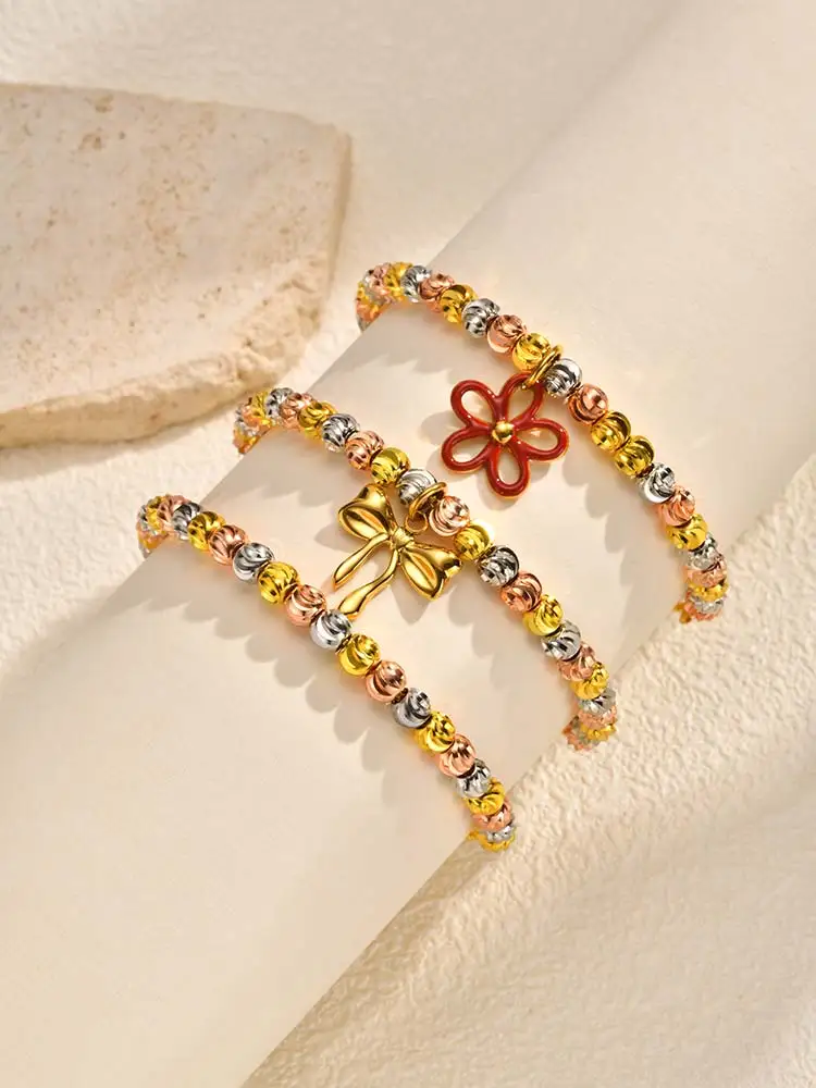 Adjustable Triple Color Beaded Handmade Ball Bracelets, Charm Bracelet Dainty Stackable Flower Bow Jewelry for Her
Adjustable Triple Color Beaded Handmade Ball Bracelets, Charm Bracelet Dainty Stackable Flower Bow Jewelry for Her