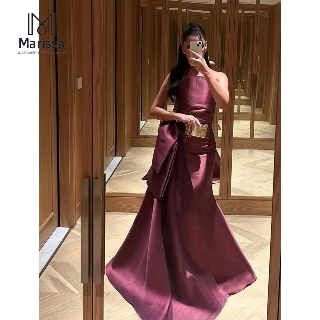 Marissa Elegant Prom Dresses 2025 Custom Made Elegant Evening Dresses for Woman Luxury A-line Satin Burgundy Bow Off-shoulder
Marissa Elegant Prom Dresses 2025 Custom Made Elegant Evening Dresses for Woman Luxury A-line Satin Burgundy Bow Off-shoulder