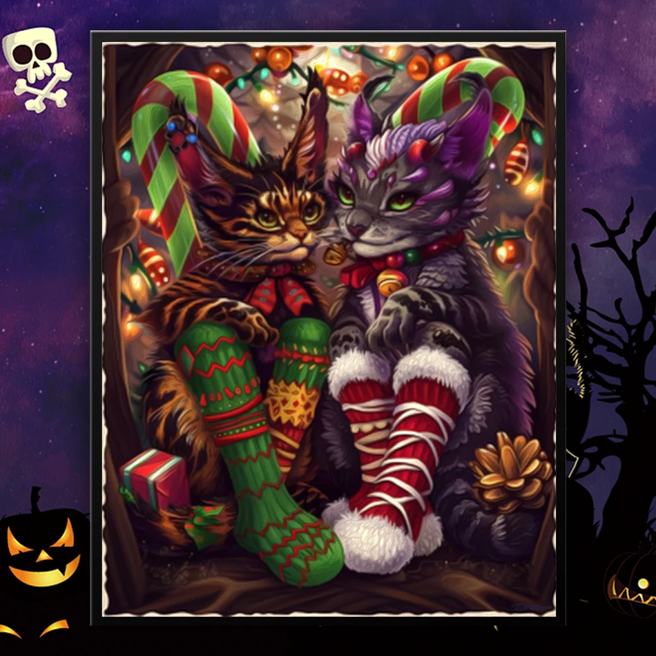 GATYZTORY Paint By Number Christmas Halloween Cat Adult Kit Paintings On Number Adult Coloring Drawing Brushes Canvas Picture 
GATYZTORY Paint By Number Christmas Halloween Cat Adult Kit Paintings On Number Adult Coloring Drawing Brushes Canvas Picture
