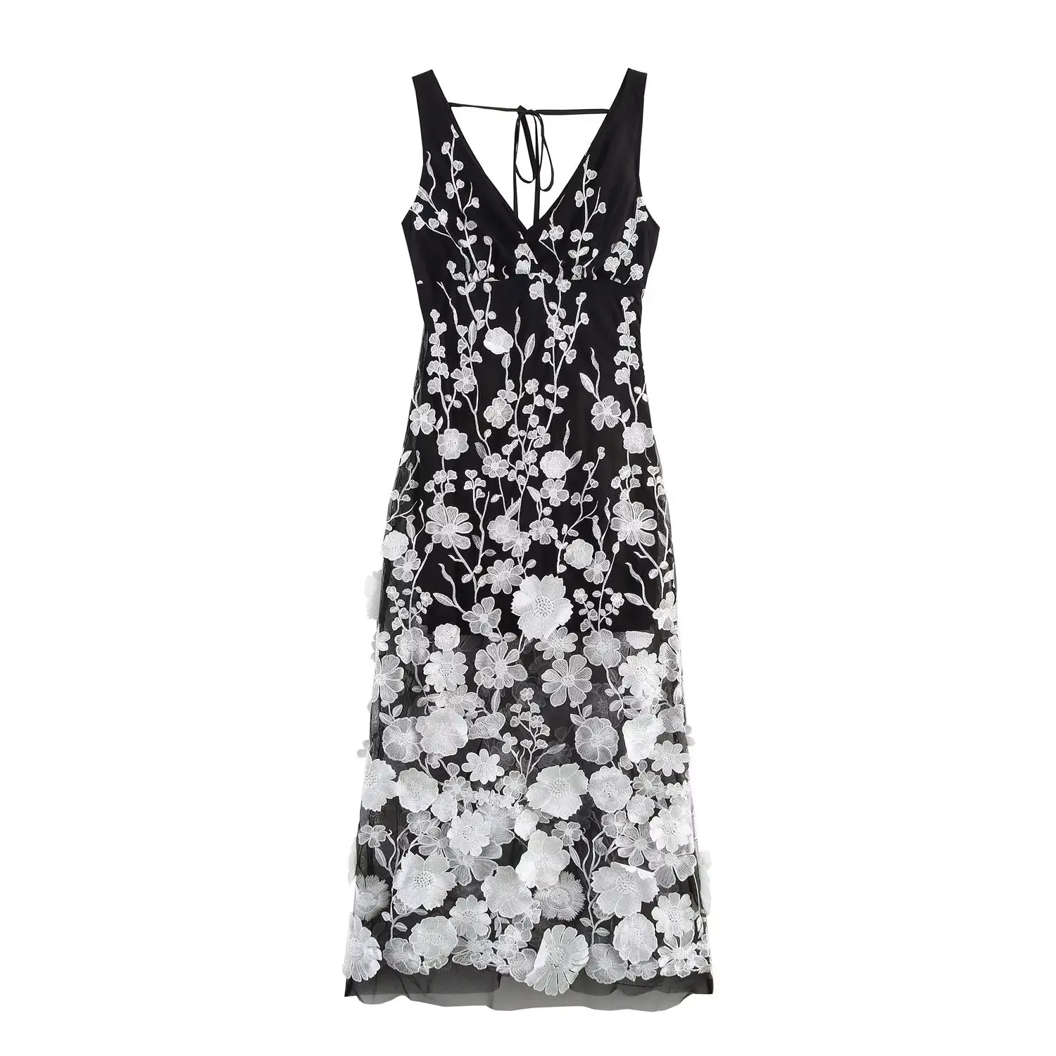 BM&MD&ZA Womens Sexy Elegant V - neck Sleeveless Wide - strap Mid - length Slim - fit Mesh Floral Embroidery Dress
BM&MD&ZA Womens Sexy Elegant V - neck Sleeveless Wide - strap Mid - length Slim - fit Mesh Floral Embroidery Dress