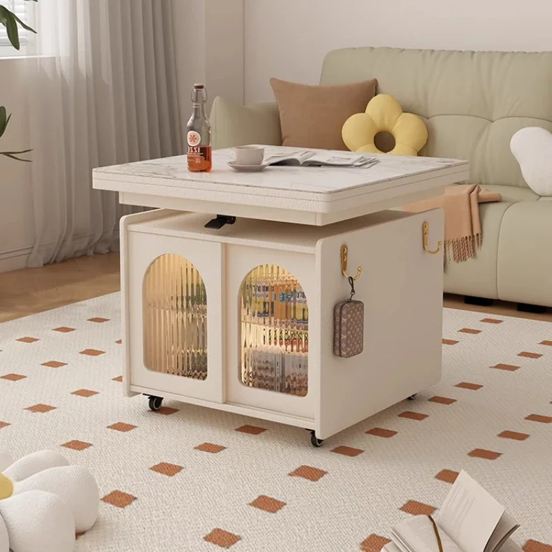 Cream wind rotating lifting coffee table dining table two-in-one, small apartment foldable mobile tea
Cream wind rotating lifting coffee table dining table two-in-one, small apartment foldable mobile tea