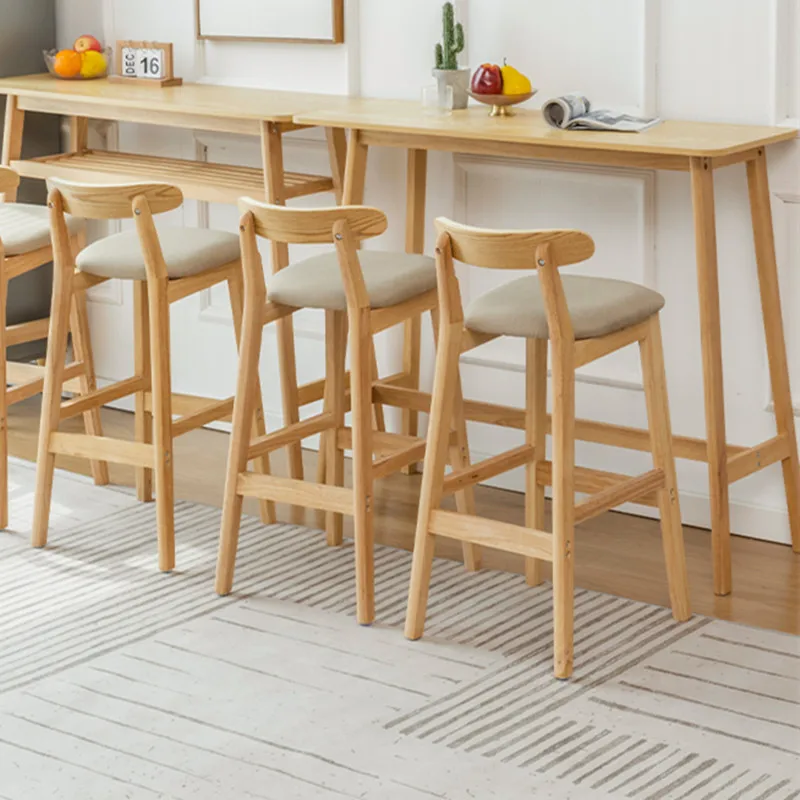 Solid Wood Bar Stools with Backrest Counter Height Chairs for Kitchen Modern Milk Tea Shop Seat Nordic Furniture Reception Stool
Solid Wood Bar Stools with Backrest Counter Height Chairs for Kitchen Modern Milk Tea Shop Seat Nordic Furniture Reception Stool