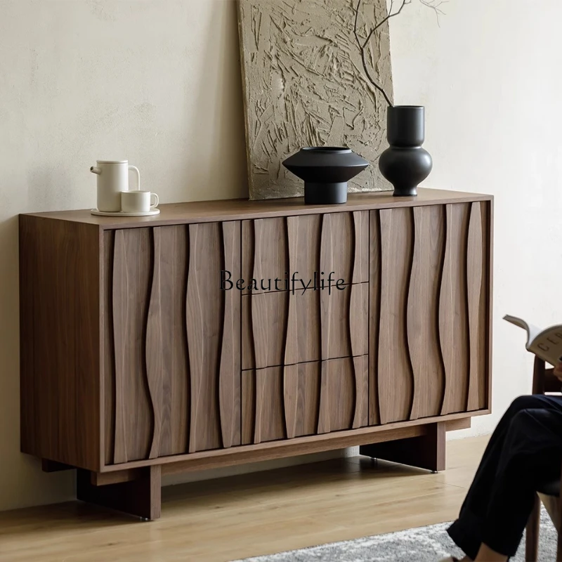 **Nordic Japanese-style solid wood dining side cabinet, black walnut retro living room storage and tea cabinet
**Nordic Japanese-style solid wood dining side cabinet, black walnut retro living room storage and tea cabinet