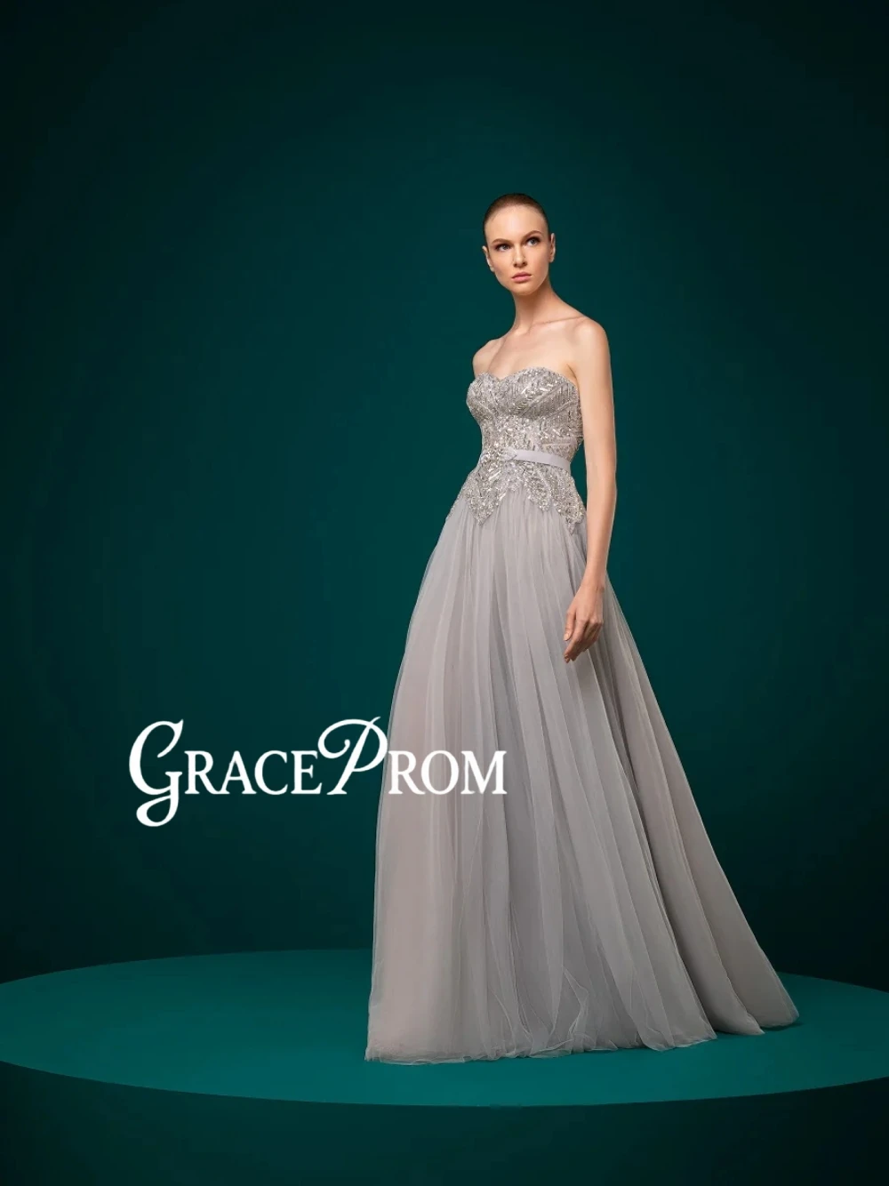 GRACEPROM Grey Tulle Sweetheart Neckline Evening Dress Customized Sequined A Line Backless Mother Of The Bride Prom Gown
GRACEPROM Grey Tulle Sweetheart Neckline Evening Dress Customized Sequined A Line Backless Mother Of The Bride Prom Gown
