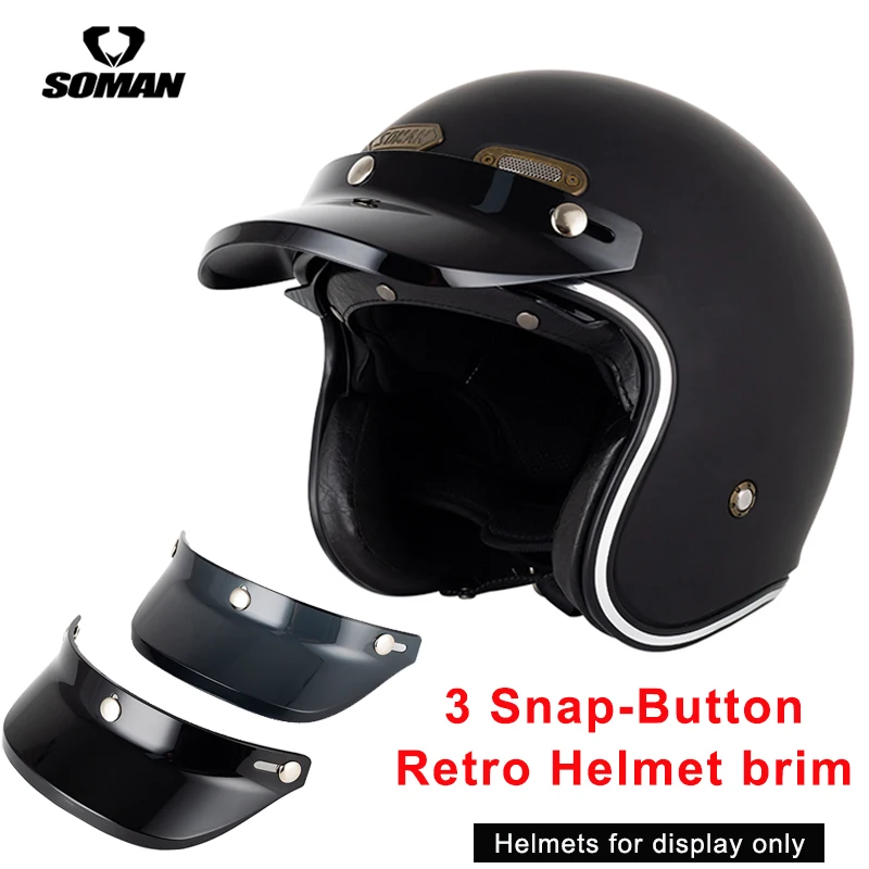 Universal Retro Helmet Brim 3 Snap-Button UV Protection Removable Vintage Riding Brim For Open Face Motorcycle Helmet Part
Universal Retro Helmet Brim 3 Snap-Button UV Protection Removable Vintage Riding Brim For Open Face Motorcycle Helmet Part