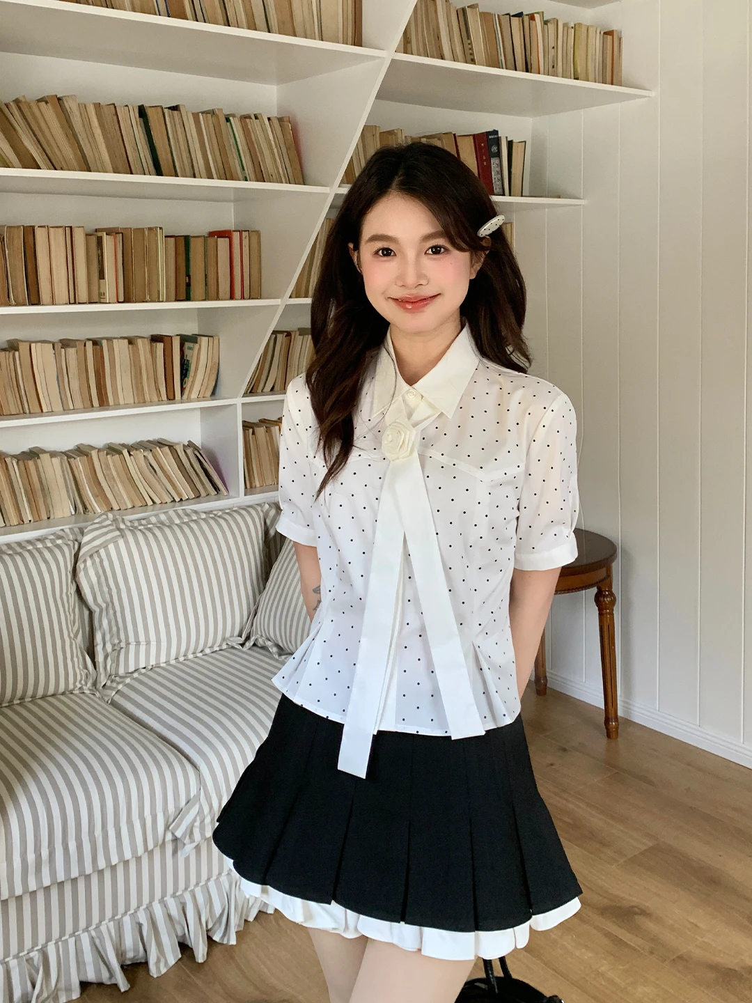 Original Tokyo Seasonal Record JK Polka Dot Rose Short Sleeve Women's Shirt Sweet Style Summer Top Breathable Lightweight Pol...
Original Tokyo Seasonal Record JK Polka Dot Rose Short Sleeve Women's Shirt Sweet Style Summer Top Breathable Lightweight Pol...