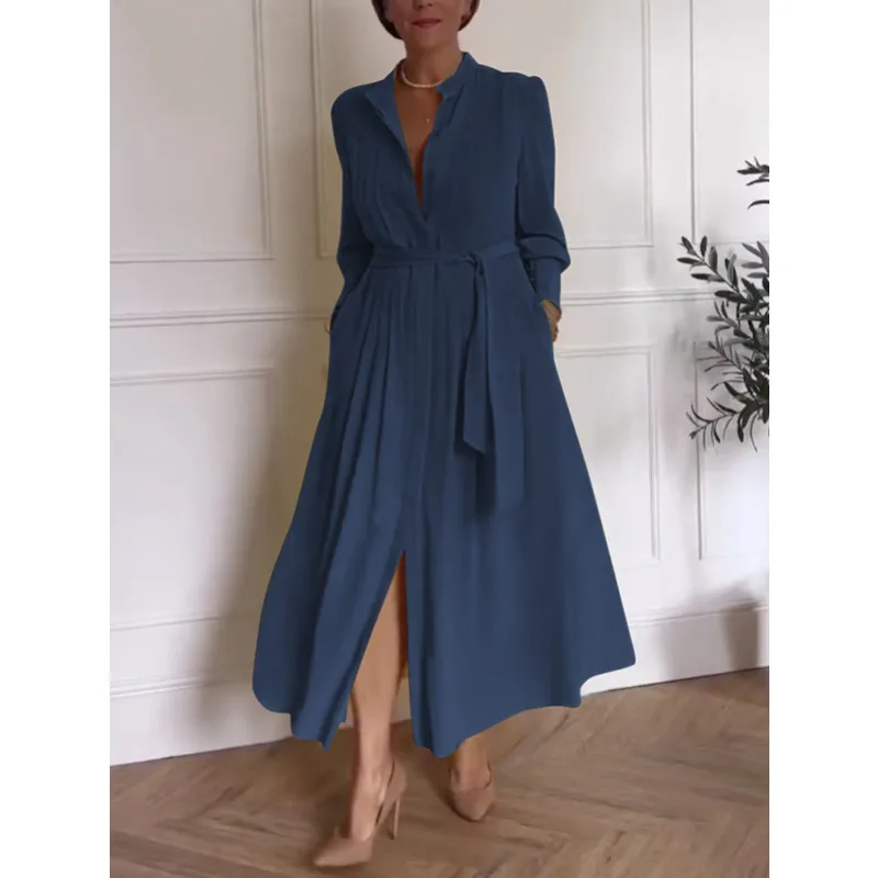 Tinaa Yellow Women's Dresses Plus Size 2025 New Office Lady Long Sleeves Button Down Pleated Pockets Tied Waist Dress 182303 
Tinaa Yellow Women's Dresses Plus Size 2025 New Office Lady Long Sleeves Button Down Pleated Pockets Tied Waist Dress 182303