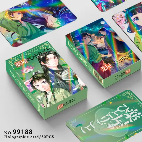 การ์ดอะนิเมะ The Apothecary Diaries 30 ใบ การ์ดโลโม่ขนาดเล็ก การ์ดเลเซอร์ การ์ดแฟลชการ์ตูน โปสการ์ด ของขวัญสะสมข้อความ