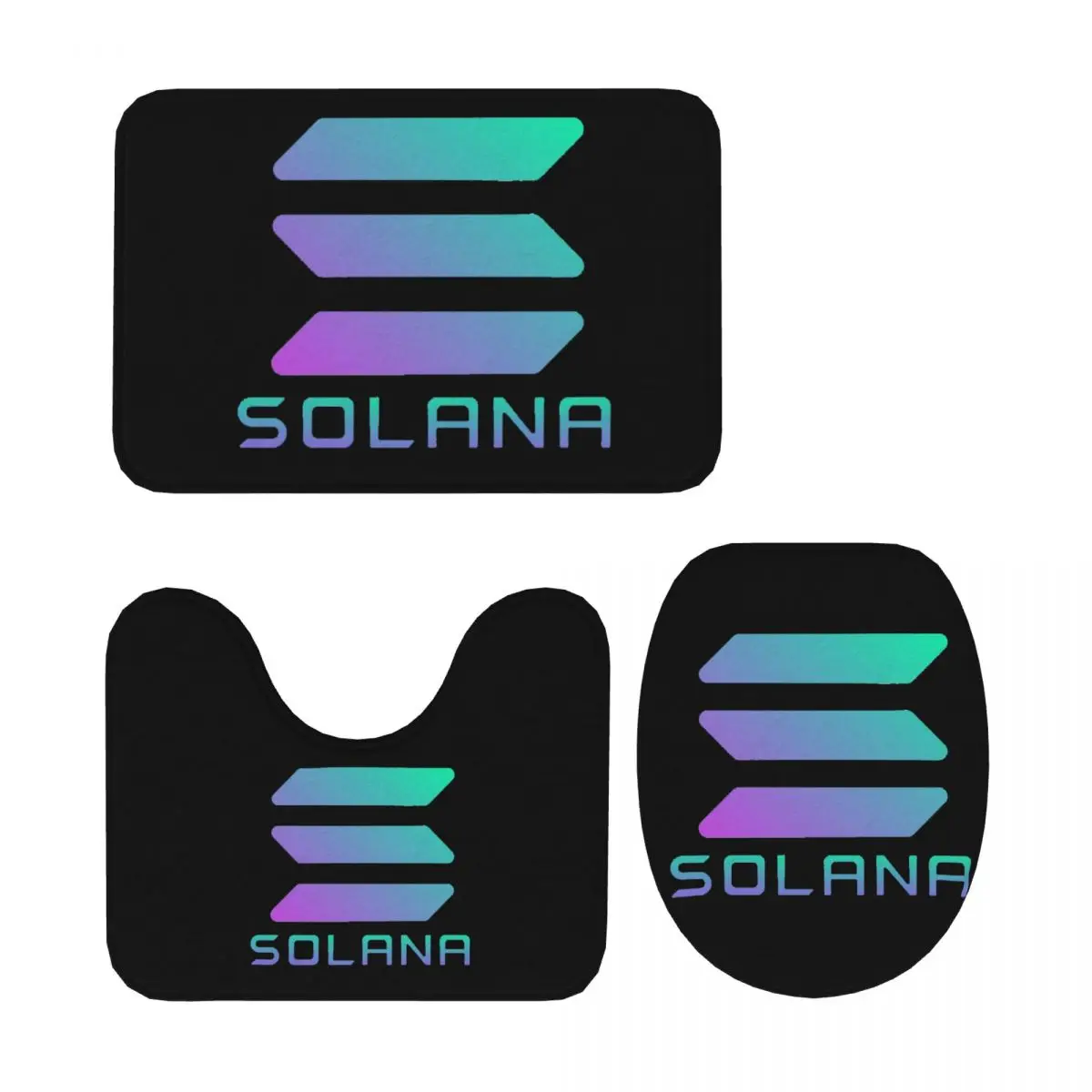 Solana Cryptocurrency - Solana SOL 3-х предметный коврик для ванной комнаты, набор для ванной комнаты, крышка унитаза, домашний декор, нескользящий ковер, напольный коврик 
Solana Cryptocurrency - Solana SOL 3-х предметный коврик для ванной комнаты, набор для ванной комнаты, крышка унитаза, домашний декор, нескользящий ковер, напольный коврик