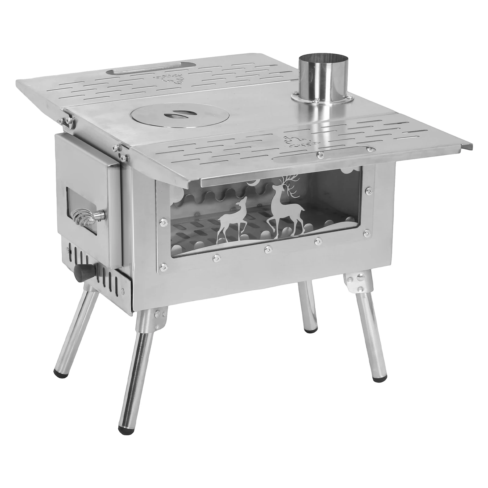 Portable Wood Burning Stove with Stainless Steel Construction Hot Tent Stove Chimney Pipes Included for Outdoor Cooking Hiking
Portable Wood Burning Stove with Stainless Steel Construction Hot Tent Stove Chimney Pipes Included for Outdoor Cooking Hiking