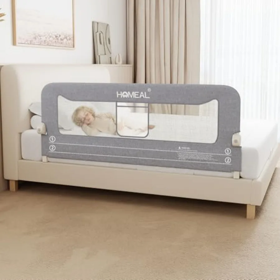 Bed Rail for Toddlers, 59" Extra Long Swing Down Bed Guard with Double Reinforced Stability, Foldable Metal Safety Rail for Kin
Bed Rail for Toddlers, 59" Extra Long Swing Down Bed Guard with Double Reinforced Stability, Foldable Metal Safety Rail for Kin