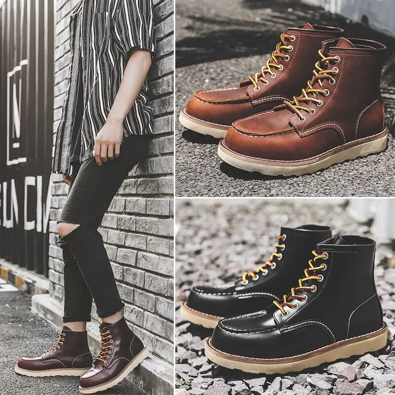 Owl City Men's Vintage Work Boots High Top Boots Leather Motorcycle Boots Fashionable All-Season Wear Resistant Rubber...
Owl City Men's Vintage Work Boots High Top Boots Leather Motorcycle Boots Fashionable All-Season Wear Resistant Rubber...