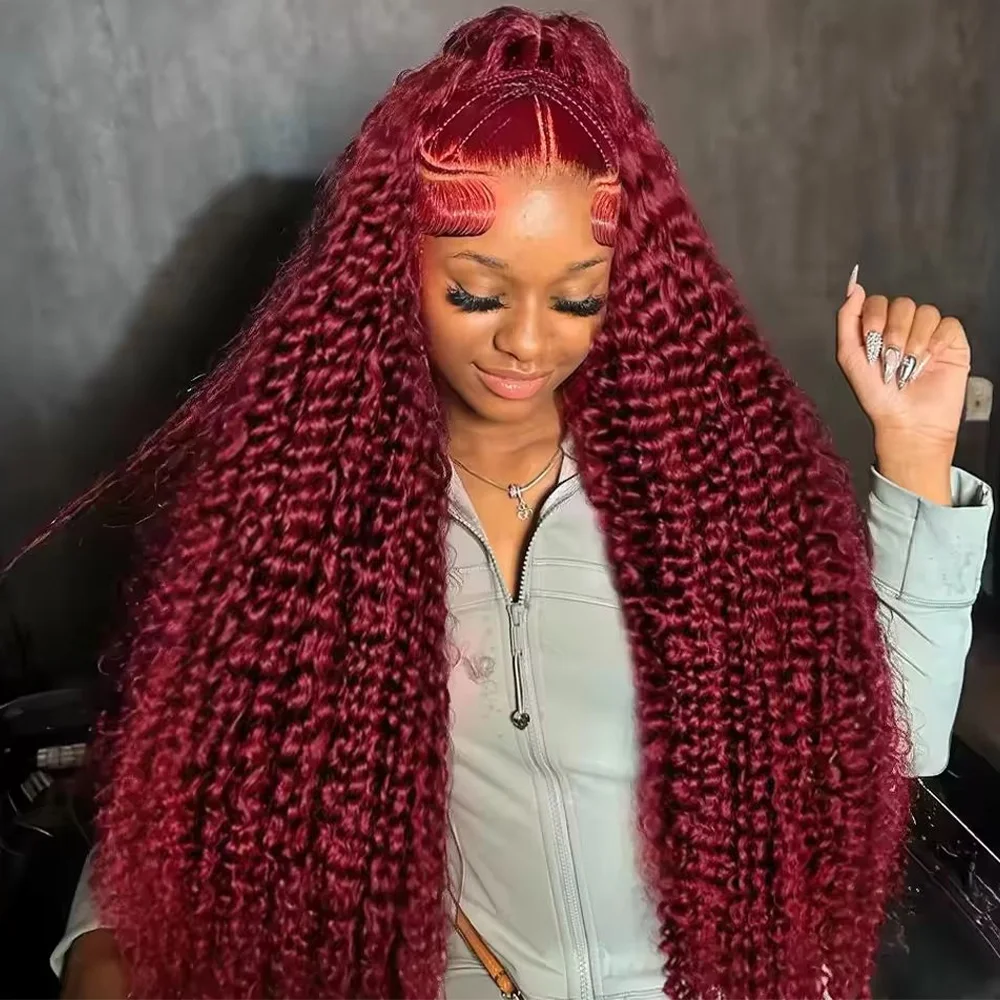 220% Density Burgundy Deep Wave 13x6 Hd Lace Frontal Wig Human Hair 13x4 Water Wave Lace Front Curly 99J Colored Wigs Brazilian
220% Density Burgundy Deep Wave 13x6 Hd Lace Frontal Wig Human Hair 13x4 Water Wave Lace Front Curly 99J Colored Wigs Brazilian