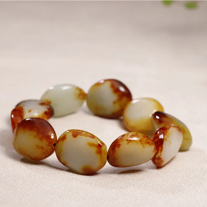 Tumbled Stone Bracelets Men Women Fine Jewelry Accessories Raw Jade Original Stones With Skin Nephrite Elastic Bracelet Bangle
Tumbled Stone Bracelets Men Women Fine Jewelry Accessories Raw Jade Original Stones With Skin Nephrite Elastic Bracelet Bangle