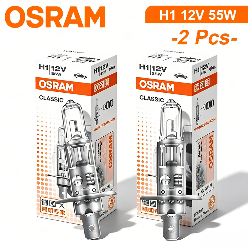 OSRAM 55W H1 Car Headlight Bulb 64150 P14.5s H1 Halogen Lamp 12V Original 3200K Standard Light Auto Fog Lights OEM 1:1 Size 2pcs
OSRAM 55W H1 Car Headlight Bulb 64150 P14.5s H1 Halogen Lamp 12V Original 3200K Standard Light Auto Fog Lights OEM 1:1 Size 2pcs