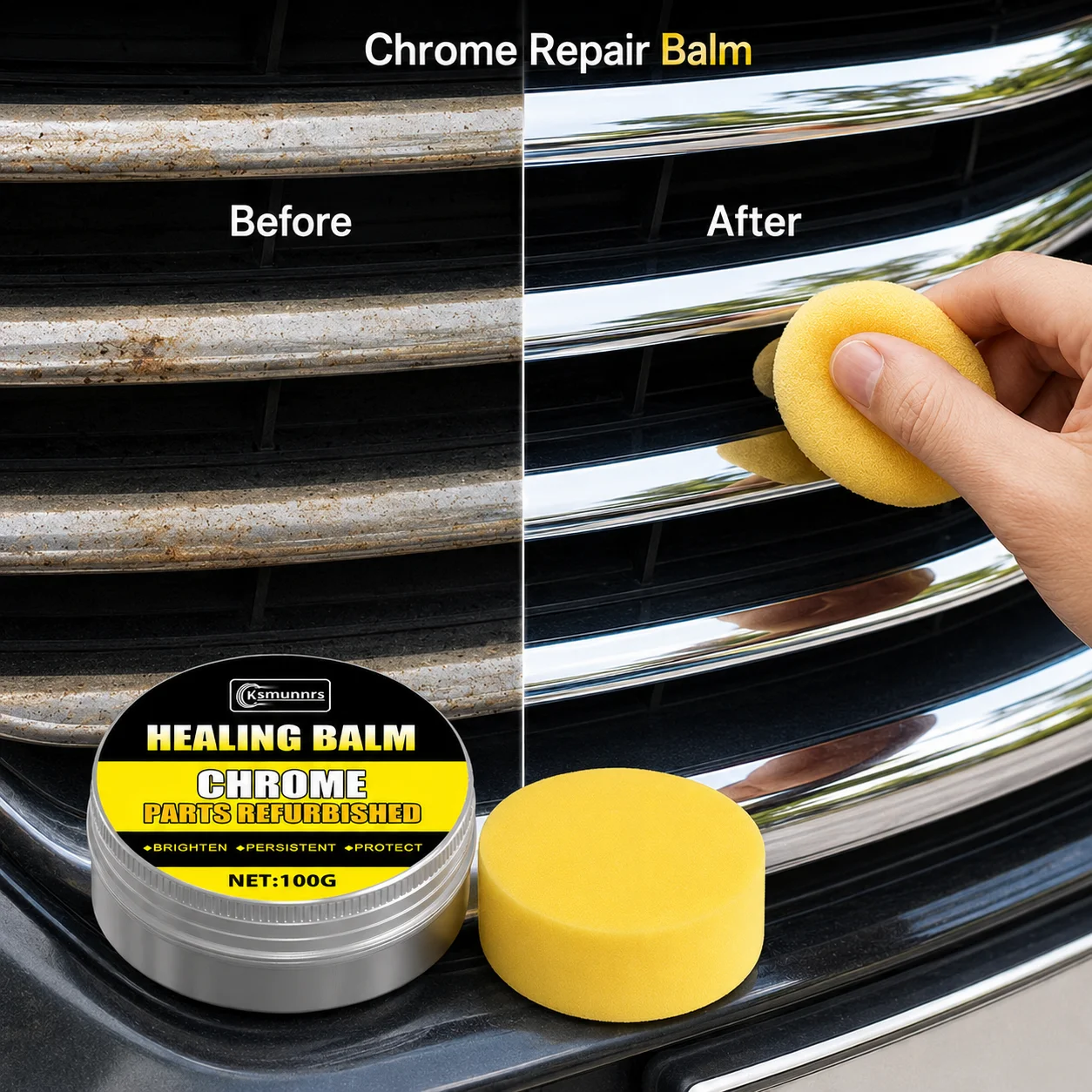 Car Chrome Polish Paste, Chrome Trim Restorer for Door Handles, Window Trim and Emblems, Removes Oxidation, Restores Shine and P
Car Chrome Polish Paste, Chrome Trim Restorer for Door Handles, Window Trim and Emblems, Removes Oxidation, Restores Shine and P