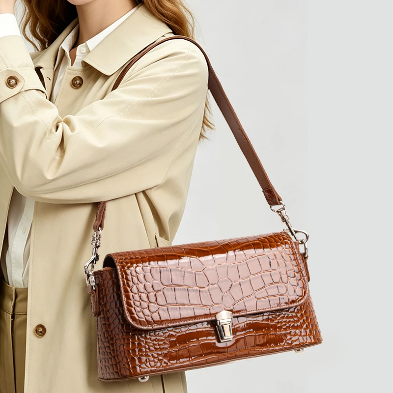 2026 New Summer Style Genuine Leather Shoulder Bag, Underarm Women's Bag, Premium Crocodile Pattern Cowhide Crossbody Bag
2026 New Summer Style Genuine Leather Shoulder Bag, Underarm Women's Bag, Premium Crocodile Pattern Cowhide Crossbody Bag