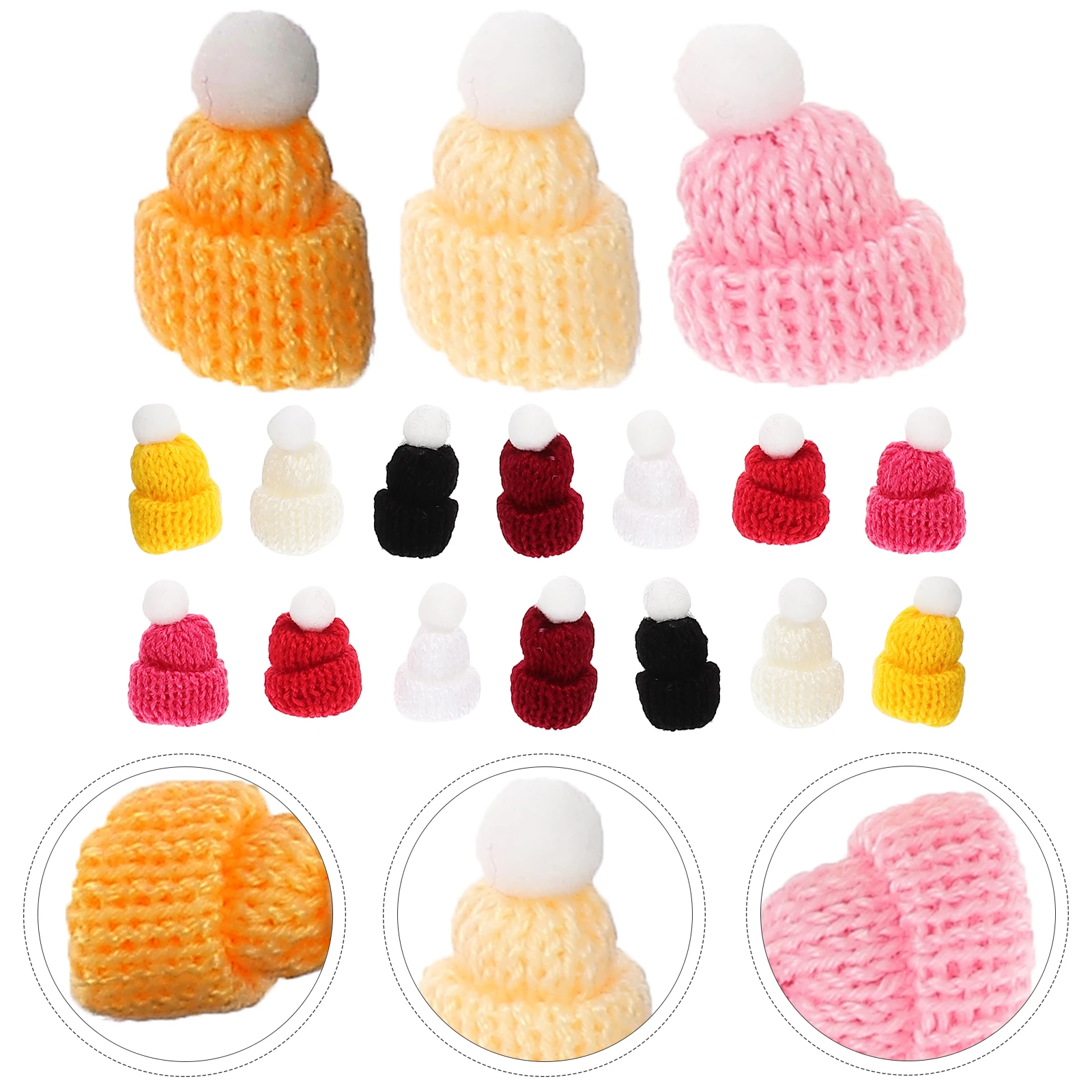 50pcs Mini Beanie Hats Small Polyester Crafts Christmas Decorations Reusable DIY Safe Skin Friendly Knitted Accessories
50pcs Mini Beanie Hats Small Polyester Crafts Christmas Decorations Reusable DIY Safe Skin Friendly Knitted Accessories