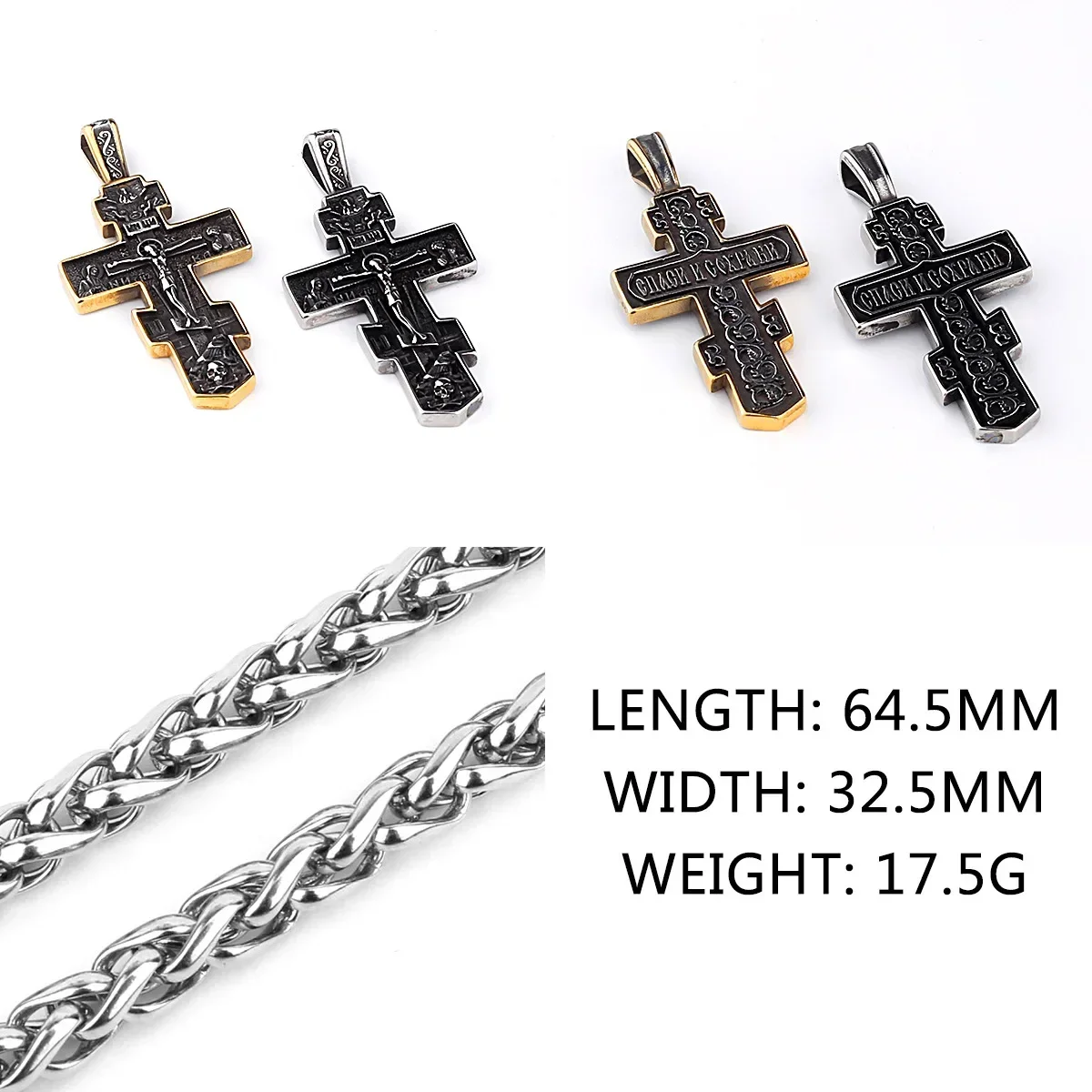 Stainless Steel Crucifixion Gold Pendant Men's Necklace
Stainless Steel Crucifixion Gold Pendant Men's Necklace
