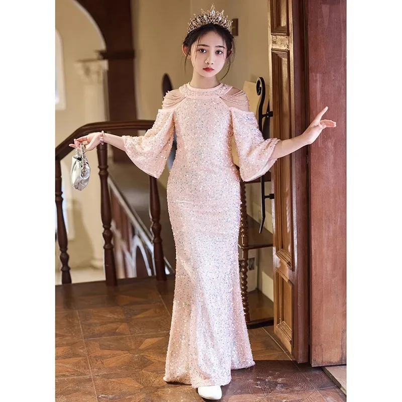 Luxury Elegant Teen girls Evening Ball Gown Shiny Sequined Dress For Wedding 8 14 15 Years Mermaid Children Prom Party Clothing
Luxury Elegant Teen girls Evening Ball Gown Shiny Sequined Dress For Wedding 8 14 15 Years Mermaid Children Prom Party Clothing