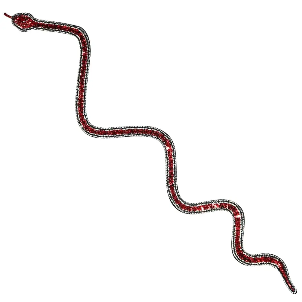 38 inches Long Sparkle Rhinestones and Sequin Red Snake Shaped Patches Applique Trim Ribbon for Outfit
38 inches Long Sparkle Rhinestones and Sequin Red Snake Shaped Patches Applique Trim Ribbon for Outfit