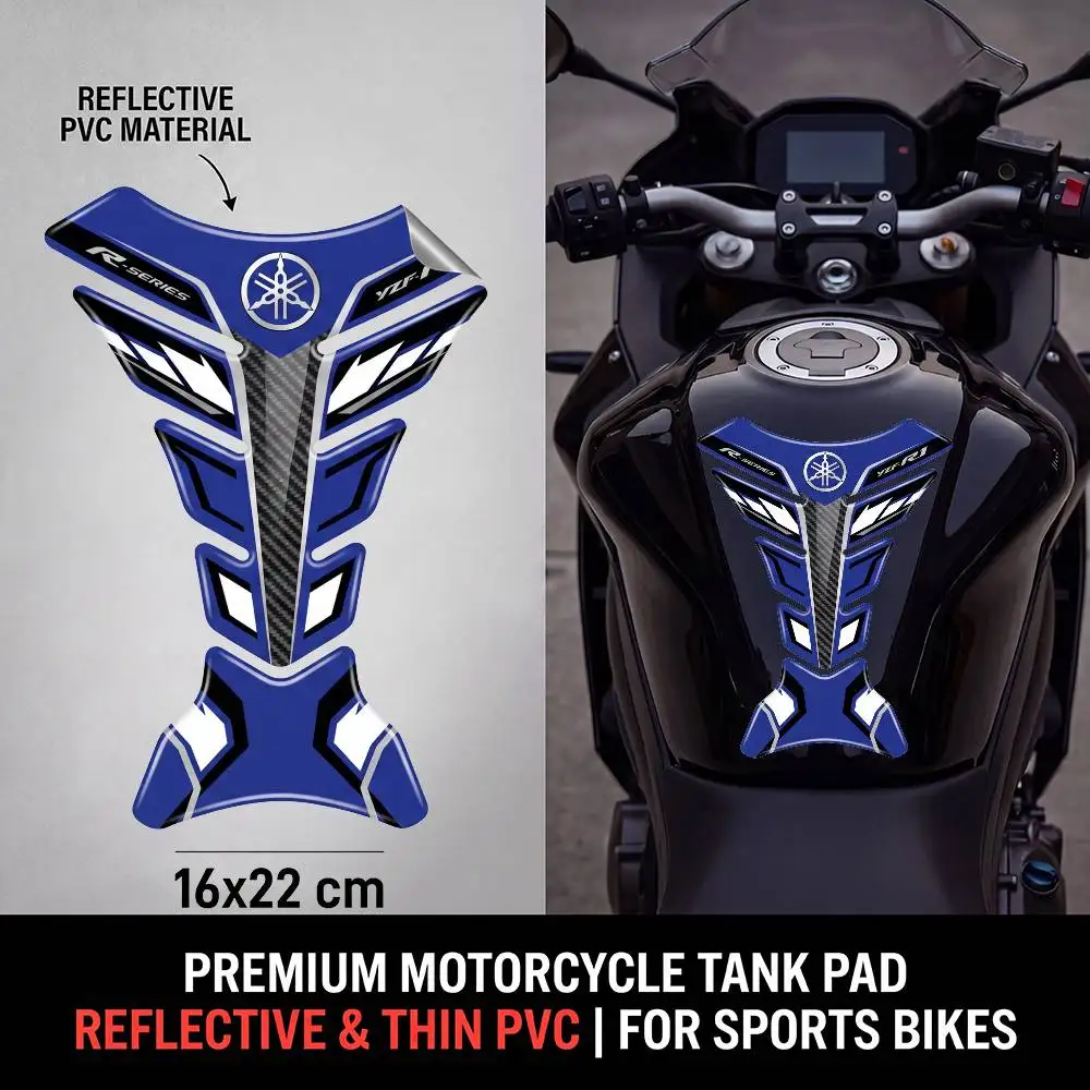FOR YAMAHA Motorcycle PVC Tank Pad Tank Cap Protector Racing Sticker Universal