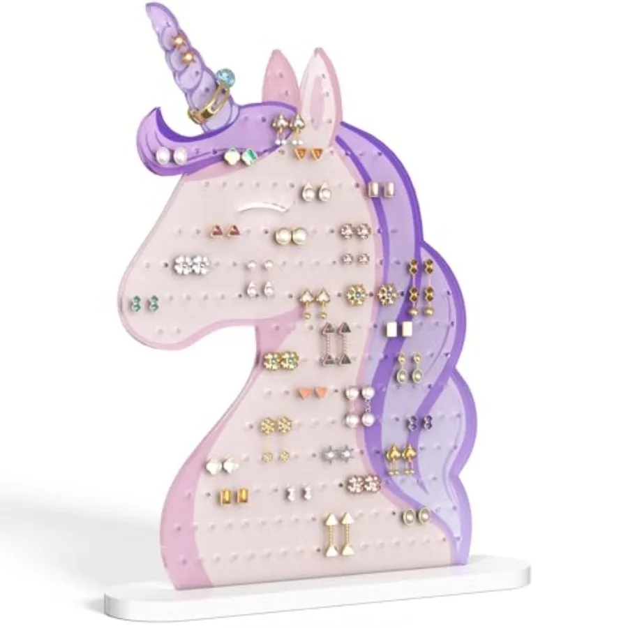 Acrylic Unicorn Earring Holder with 214 Holes, Colorful Smiling Unicorn Jewelry Display Stand for Teens and Women, Stud and Dan
Acrylic Unicorn Earring Holder with 214 Holes, Colorful Smiling Unicorn Jewelry Display Stand for Teens and Women, Stud and Dan