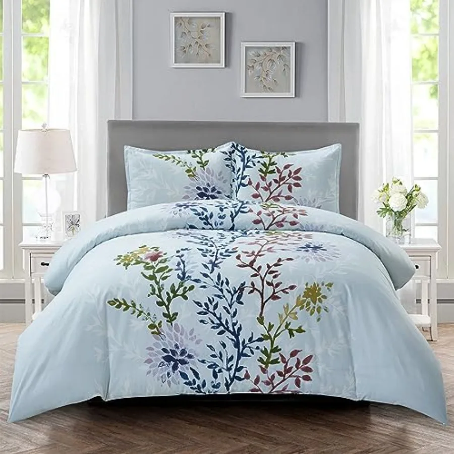 Style Quarters Dahlia Lane 3pc Duvet Cover Set - Multi-Color Floral Stems with White Leafy Silhouettes - 100% Cotton - Machine
Style Quarters Dahlia Lane 3pc Duvet Cover Set - Multi-Color Floral Stems with White Leafy Silhouettes - 100% Cotton - Machine