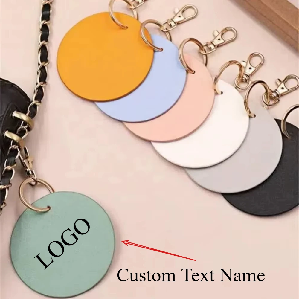 Customized Name Logo Personalized Round Leather Keychain Hot Stamping Keyring Carving Key Chain for Women Handbag Pendant Gift
Customized Name Logo Personalized Round Leather Keychain Hot Stamping Keyring Carving Key Chain for Women Handbag Pendant Gift