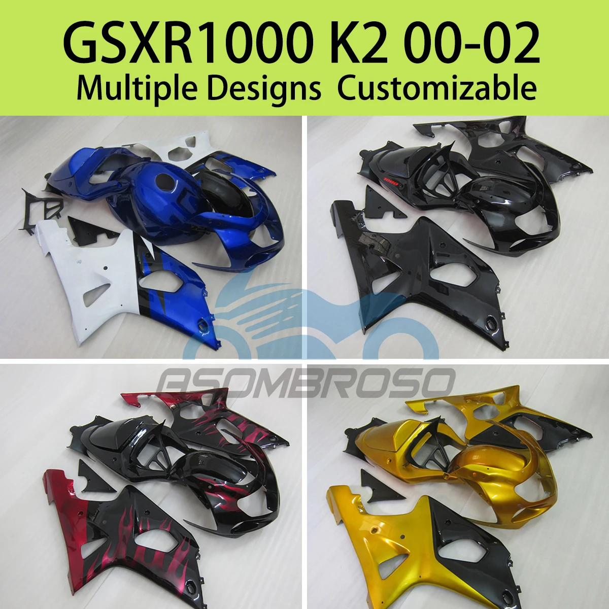 Motorcycle Bodywork Fairings for SUZUKI GSXR1000 00 01 02 ABS Injection Kit Body Work Fairing Fit GSXR 1000 2000 2001 2002
Motorcycle Bodywork Fairings for SUZUKI GSXR1000 00 01 02 ABS Injection Kit Body Work Fairing Fit GSXR 1000 2000 2001 2002