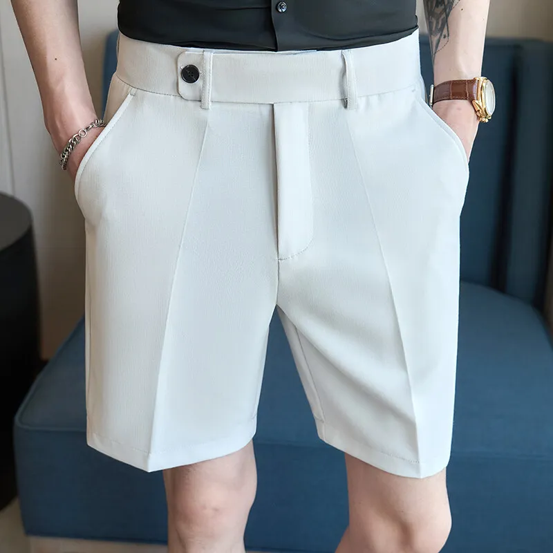 Elastic Waist Business Casual Men's Solid Color Suit Shorts, Tailored Pants for Daily Commuting.28-36
Elastic Waist Business Casual Men's Solid Color Suit Shorts, Tailored Pants for Daily Commuting.28-36