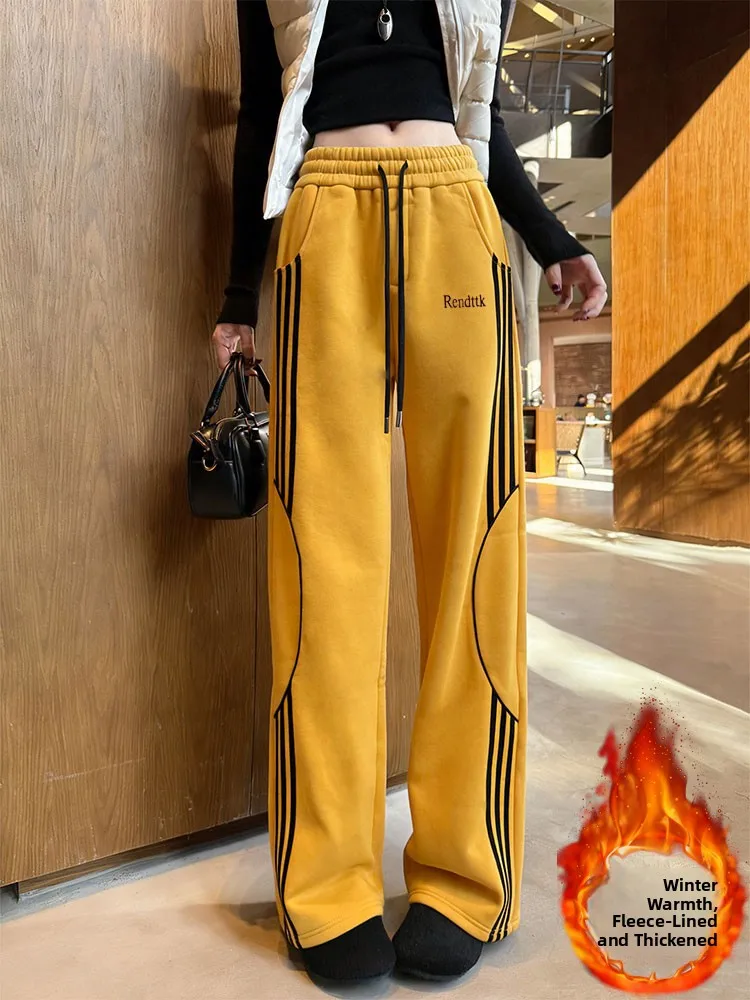 Yellow Fce Lined Thiened Sports Pants for Women High Waist Wide Leg Commute Sle Korean Faion Casual Trousers
Yellow Fce Lined Thiened Sports Pants for Women High Waist Wide Leg Commute Sle Korean Faion Casual Trousers