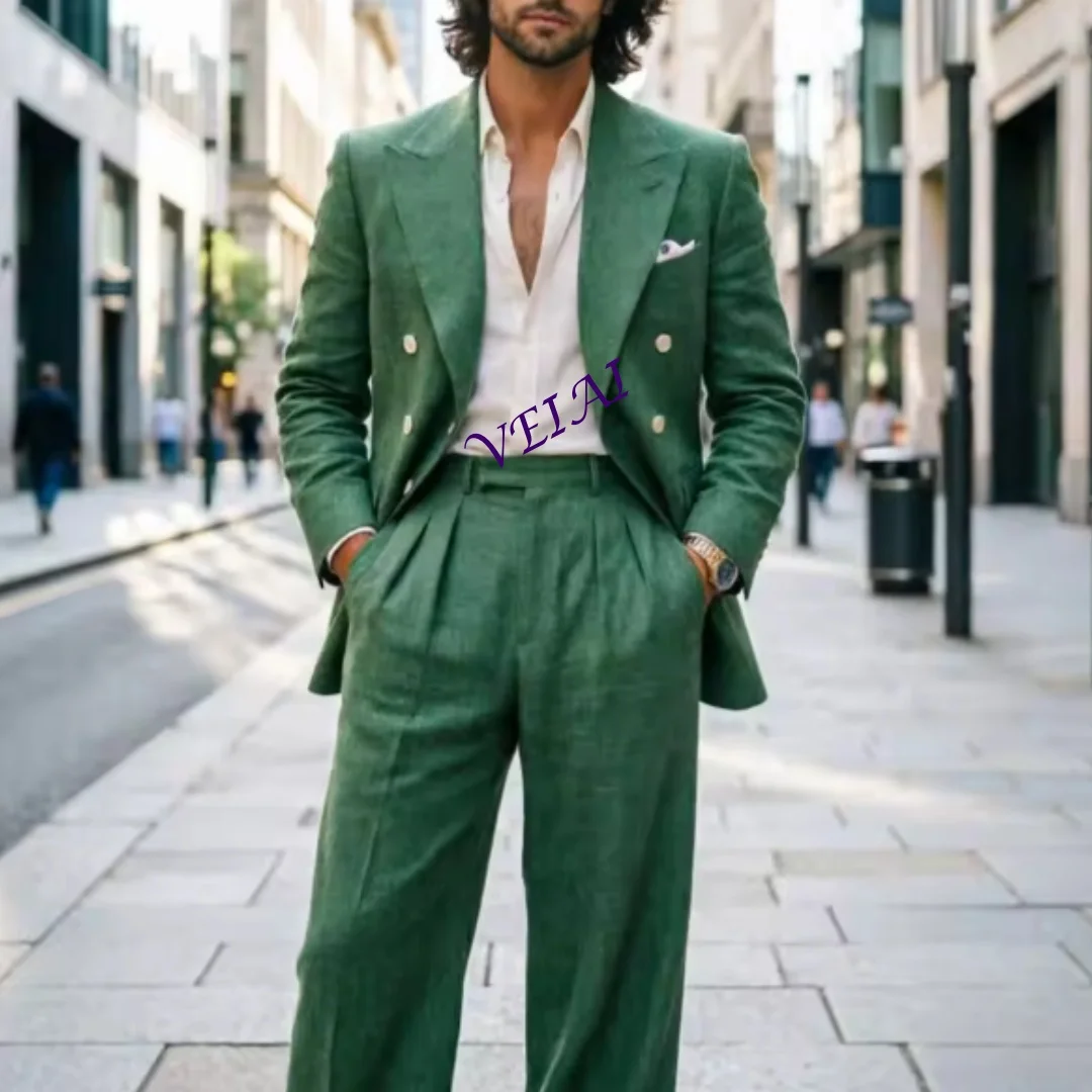 CustomizedLight Blue Linen 2 Piece Double Breasted Wedding Suit Relaxed Tailoring Slim Fit Gold Buttons Blazer Pants Formal Atti
CustomizedLight Blue Linen 2 Piece Double Breasted Wedding Suit Relaxed Tailoring Slim Fit Gold Buttons Blazer Pants Formal Atti
