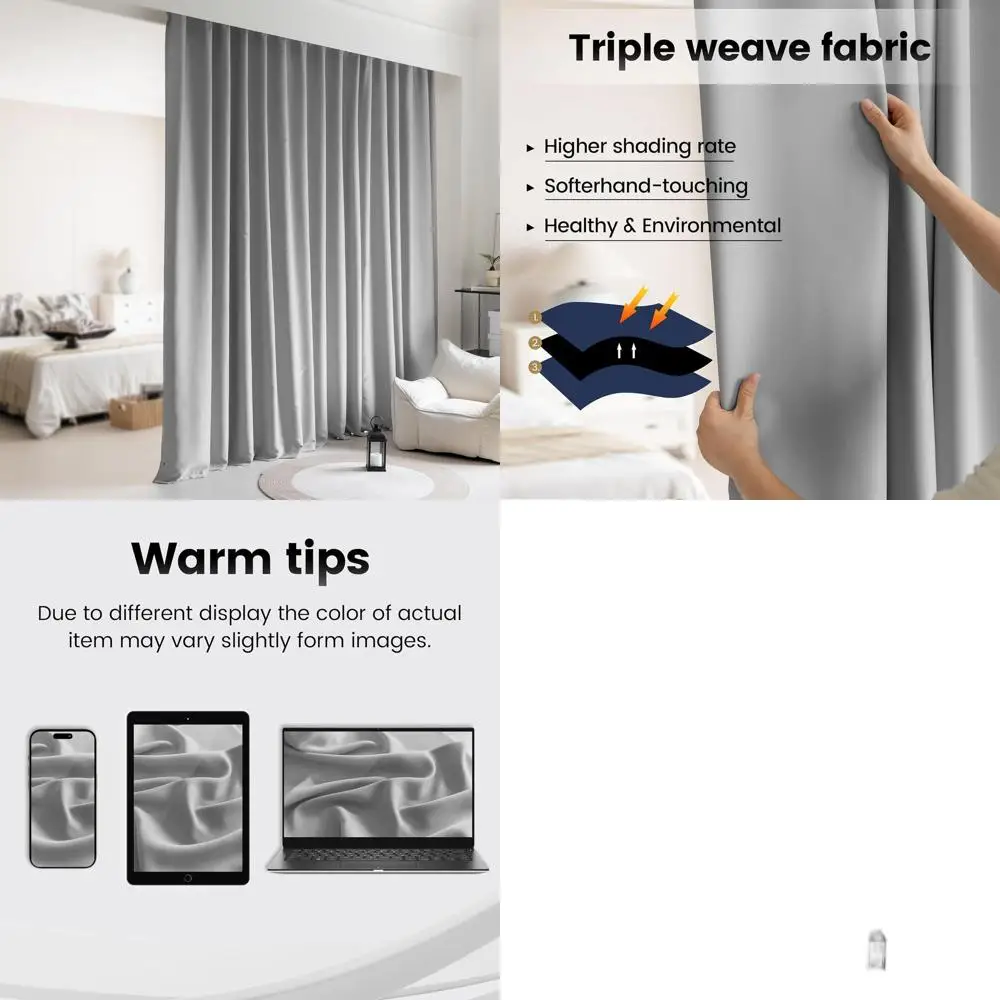 Grey Thermal Insulated Noise-Reducing Blackout Curtain for Ceiling Track, 15ft Wide x 9ft Tall
Grey Thermal Insulated Noise-Reducing Blackout Curtain for Ceiling Track, 15ft Wide x 9ft Tall