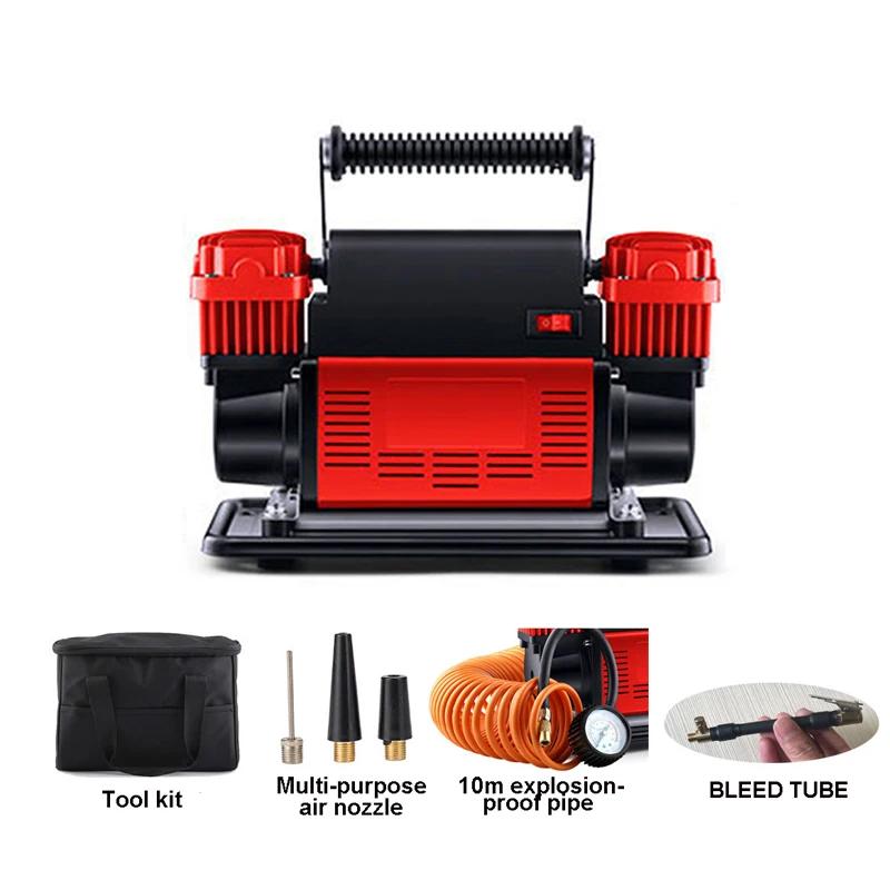 12V High-Power High Pressure Car Air Pump All-Metal Double Cylinder Car Wheel Fast Inflator Pump Air Compressor
12V High-Power High Pressure Car Air Pump All-Metal Double Cylinder Car Wheel Fast Inflator Pump Air Compressor