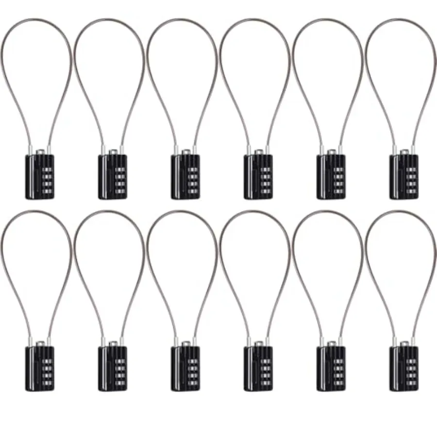 ® Versatile 12-Piece Resettable 4-Digit Combination Travel Lock Lage Set Own Password Set-Up, Extrem Long Anti-Cut Vinyl Steel
® Versatile 12-Piece Resettable 4-Digit Combination Travel Lock Lage Set Own Password Set-Up, Extrem Long Anti-Cut Vinyl Steel