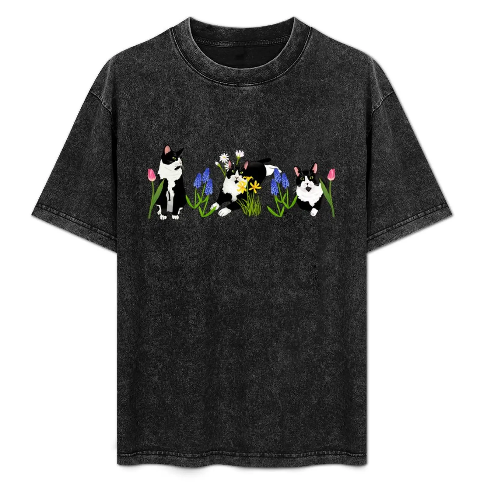Tuxedo cat, black and white cat and flower pattern T-Shirt Soft Basic Cotton Short Sleeve Tee
Tuxedo cat, black and white cat and flower pattern T-Shirt Soft Basic Cotton Short Sleeve Tee