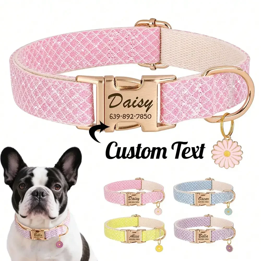 Customized Daisy Pendant Nylon With Engraved ID Tag, Elegant & Cute Pet Collar, Adjustable Anti-Lost Collar, Christmas Gift Supp
Customized Daisy Pendant Nylon With Engraved ID Tag, Elegant & Cute Pet Collar, Adjustable Anti-Lost Collar, Christmas Gift Supp