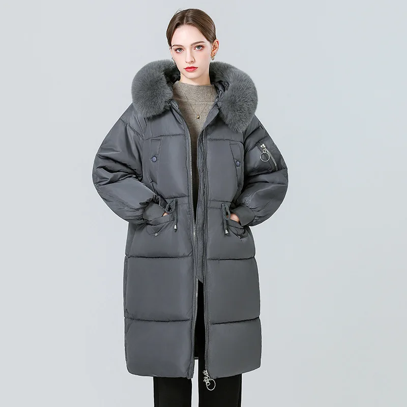 Winter Jacket 2026 New Down Cotton-padded Clothes Women's Big Fur Collar Long Thicken Over The Knee Warm Thick Parkas Coat
Winter Jacket 2026 New Down Cotton-padded Clothes Women's Big Fur Collar Long Thicken Over The Knee Warm Thick Parkas Coat
