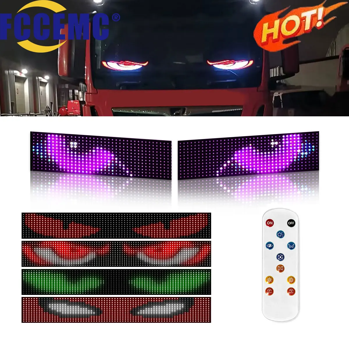 Large Screen Truck Car Devil's Eye Angel Wings LED Pixel Panel Light Remote Control Atmosphere Lamp For Board Windshield 12V 24V
Large Screen Truck Car Devil's Eye Angel Wings LED Pixel Panel Light Remote Control Atmosphere Lamp For Board Windshield 12V 24V