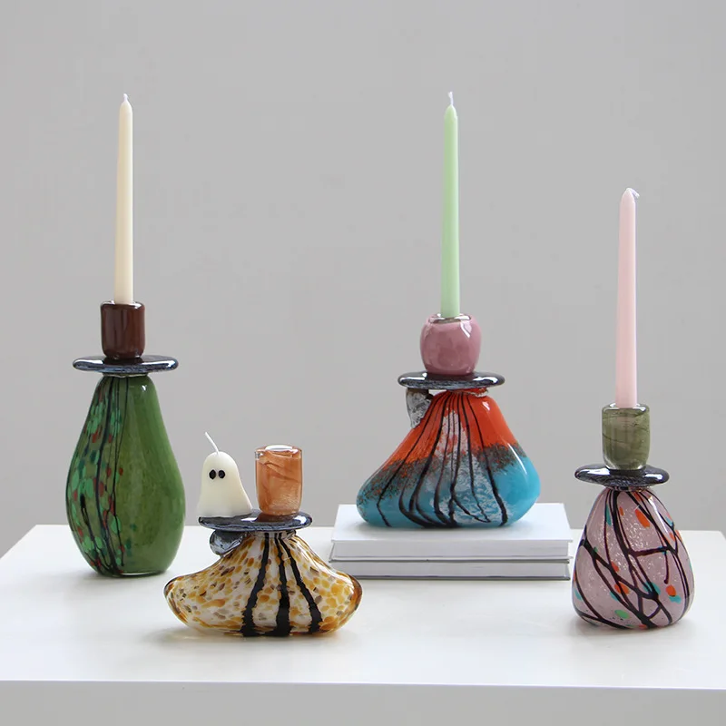 Nordic Wind Stained Glass Candlestick Internet Celebrity Restaurant Creative Candlestick Ornament Simple Wedding Soft Decoration
Nordic Wind Stained Glass Candlestick Internet Celebrity Restaurant Creative Candlestick Ornament Simple Wedding Soft Decoration