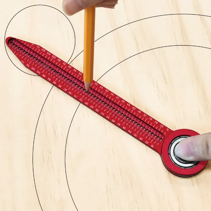 Woodworking circular drawing ruler, fixed point marker, adjustable drawing circular ruler, precision drawing measurement tool
Woodworking circular drawing ruler, fixed point marker, adjustable drawing circular ruler, precision drawing measurement tool